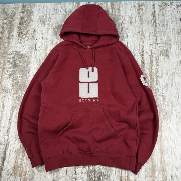 Oklahoma Sooners Hoodie Sweatshirt Vintage Logo Red Pro Player Sz S NCAA Retro - Picture 1 of 9